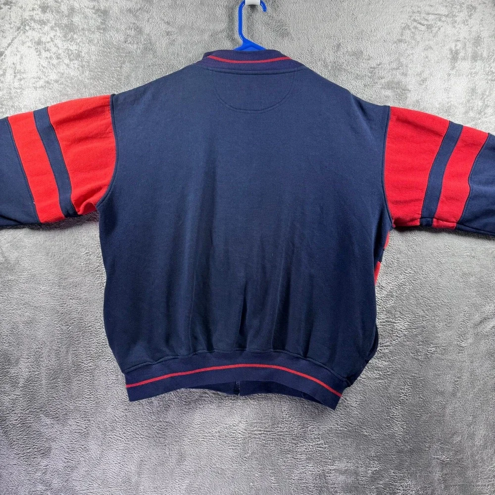 Vintage Winners Cup Jacket Mens Large Navy Blue Red Zip Up RN 13711